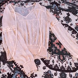 Sheer creme blouse